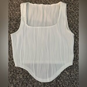 White Textured Corset Top